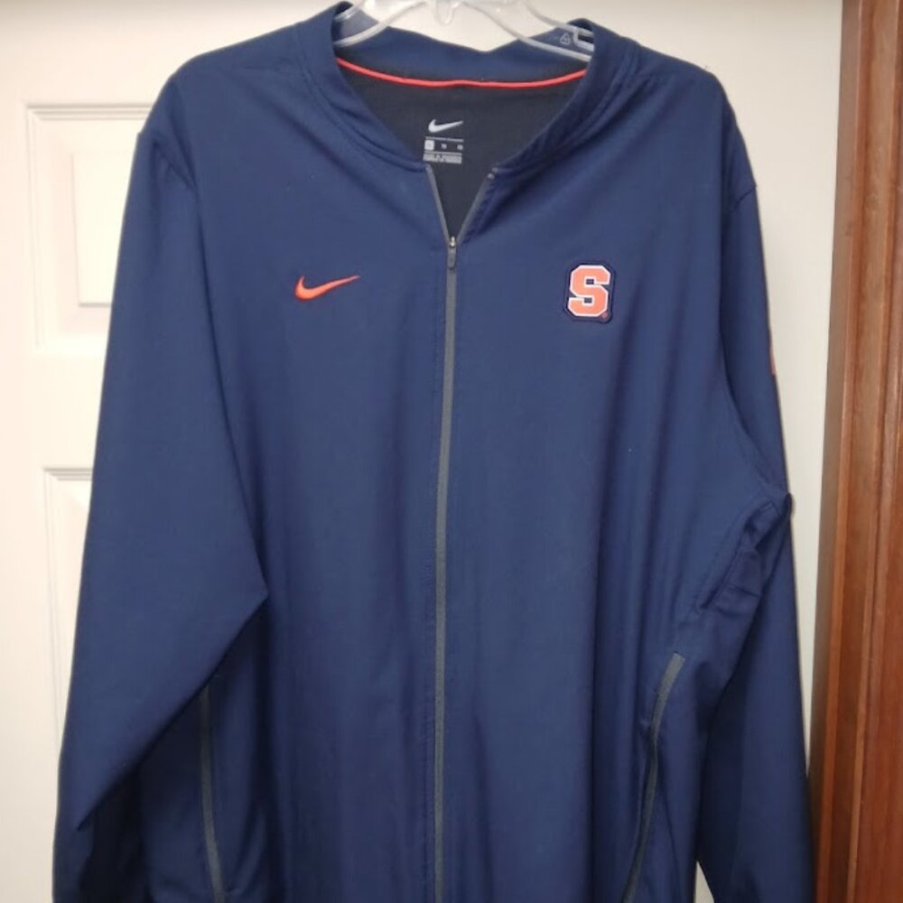 Nike Men’s Syracuse Orange Lightweight Jacket #24 Full Zip Navy Orange Size XL
